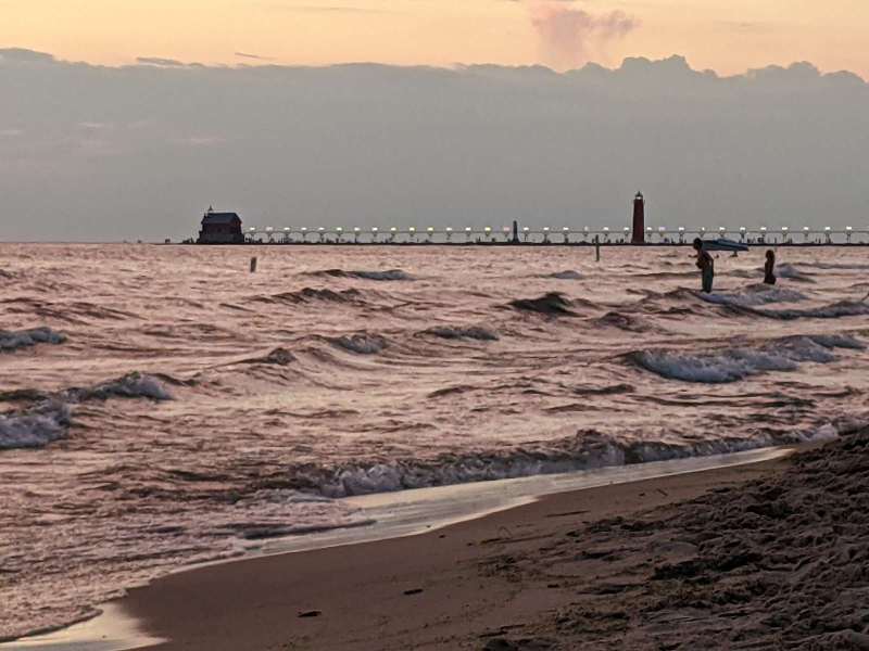 August evening at Grand Haven City Beach