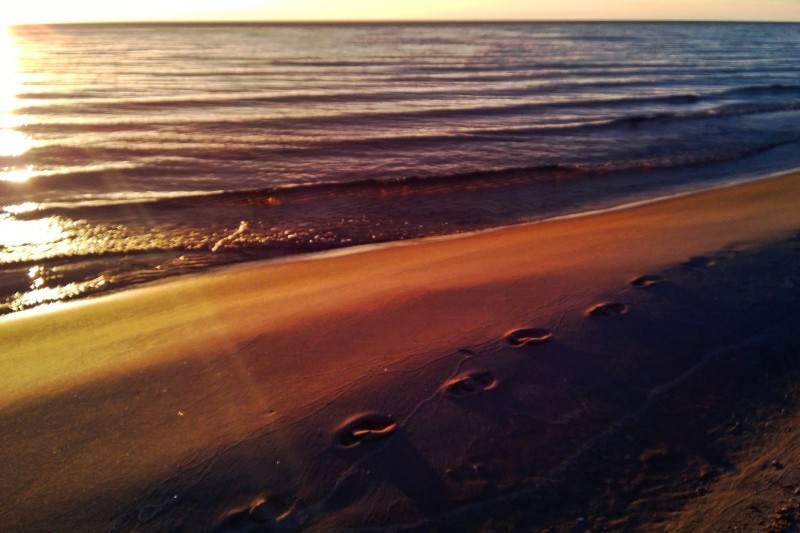 Sunset-footprints