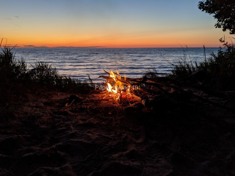 Campfire and orangesunset glow