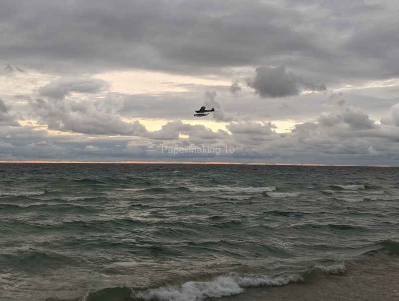 Seaplane over Lake Michigan